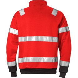 FRISTADS Hi Vis Sweatshirt Met Korte Rits Klasse 3 728 Shv