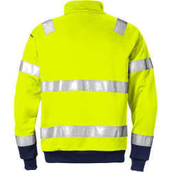 FRISTADS Hi Vis Sweatshirt Met Korte Rits Klasse 3 728 Shv