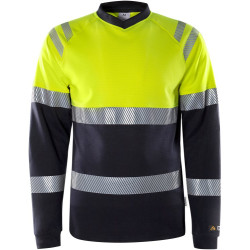 FRISTADS Flamestat Hi Vis  T-Shirt Met Lange Mouwen Klasse 1 7107 Tfl